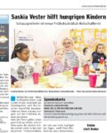 Foto von Presseartikel über Saskia Vester im Münchner Wochenanzeiger 2024: Saskia Vester hilft hungrigen Kindern. Neue Botschafterin für die Frühstücksklubs der Deutschen Lebensbrücke