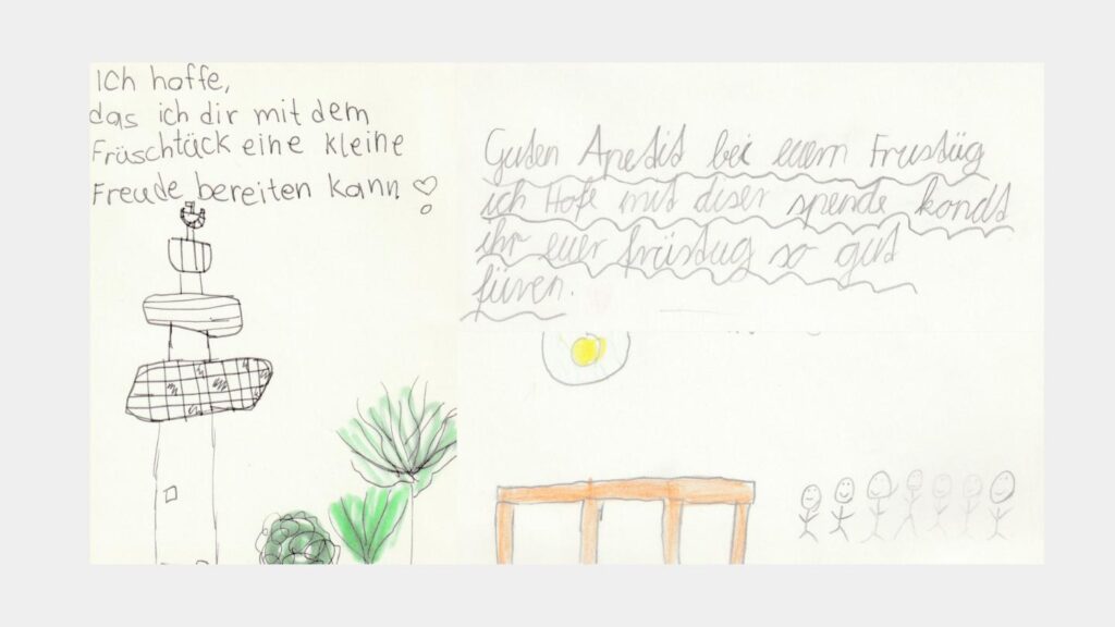 Karte mit Kinderzeichnung