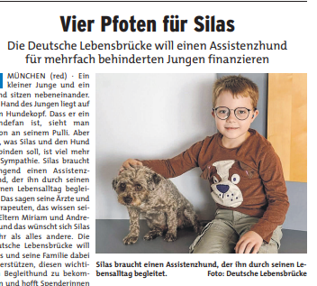 Vier Pfoten für Silas – Assistenzhund für mehrfach behinderten Jungen